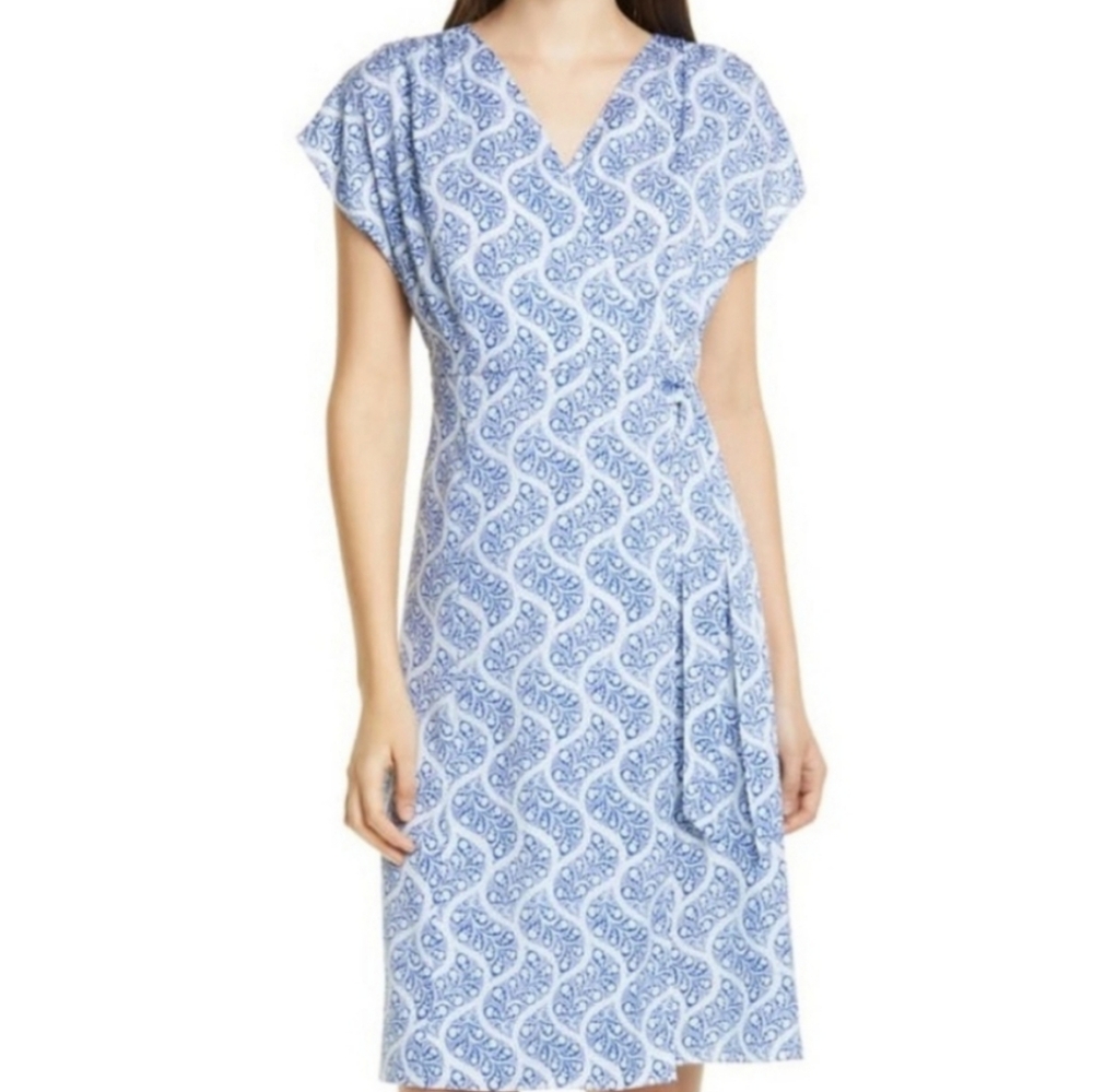 Nordstrom Signature Silk wrap cut paisley motif dress size 6โ - Picture 4 of 11